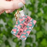 Modern Cute Colorful Pattern Keychain<br><div class="desc">Get a little motivation with this inspirational quote keychain. "Win The Day" on the front and 'You Got This' on back in black vintage modern font that has a bit of a Gatsby vibe. But you can also change the text out for a different quick reminders or name or something...</div>