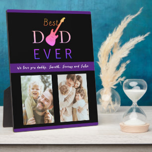 Modern Cute Cool Best Dad Ever Photo Fathers Day Plaque