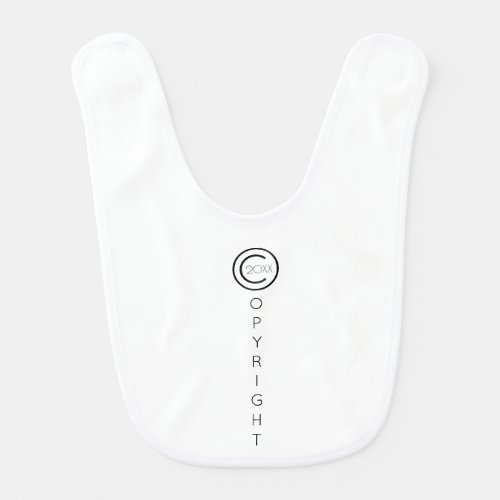 Modern Cute Copyright Black and White Baby Bib