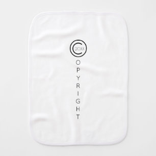 Modern Cute Copyright Black and White Baby Burp Cloth