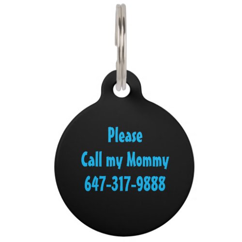 Modern Cute Custom Dog Name Owners Contact Info Pet ID Tag