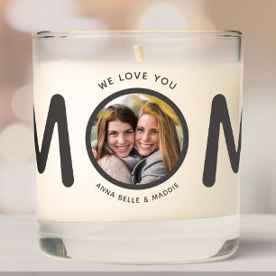 Modern Cute Custom Photo Mothers Day Scented Candle