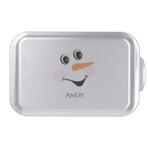 Modern Cute Custom Smiling Snowman face Cake Pan