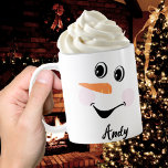 Modern Cute Custom Snowman face cup, coffee mug<br><div class="desc">Modern Cute Custom Snowman face cup,  coffee mug</div>