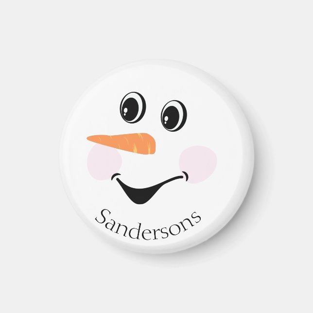 Modern Cute Custom Snowman face   Magnet (Front)