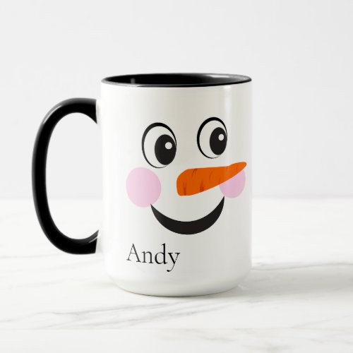 Modern Cute Custom Snowman face  Mug