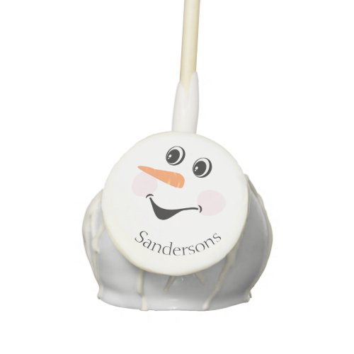 Modern Cute Custom Snowman face Winter Party Cake Pops