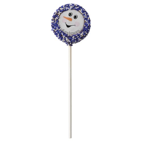 Modern Cute Custom Snowman face Winter Party Chocolate Covered Oreo Pop