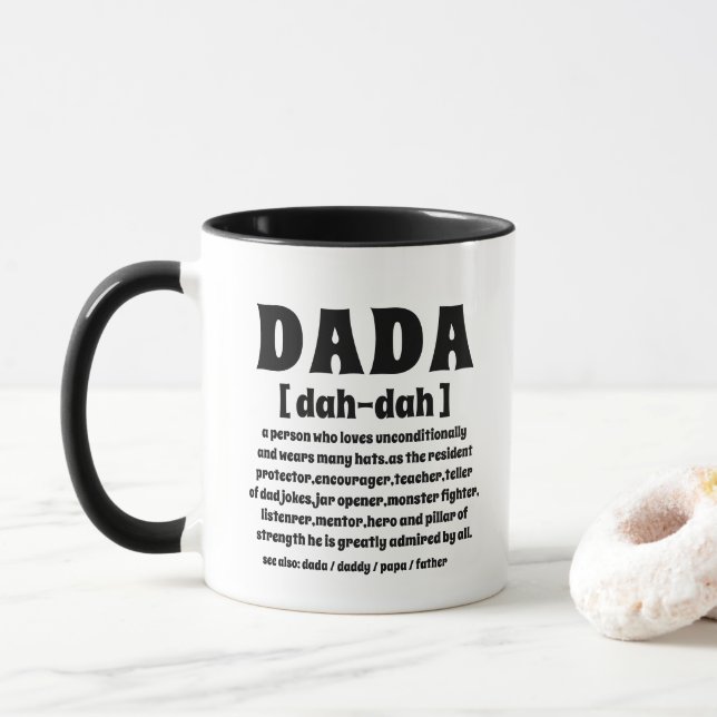 Modern Cute Dada Definition Father's Day Mug (With Donut)