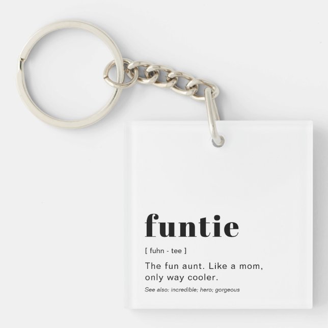 Modern Cute Definition  Keychain (Front)