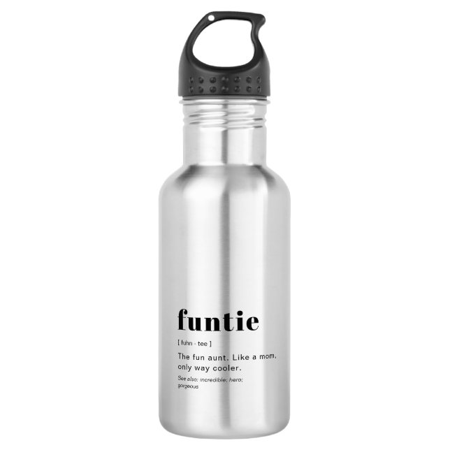 Modern Cute Definition  Stainless Steel Water Bottle (Front)