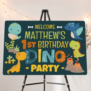 Modern Cute Dino Dinosaur Kid's Birthday Party Foam Board