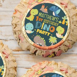 Modern Cute Dino Dinosaur Kid&#39;s Birthday Party Reese&#39;s Peanut Butter Cups