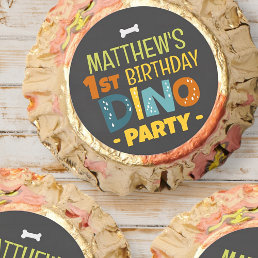 Modern Cute Dino Dinosaur Kid&#39;s Birthday Thank You Reese&#39;s Peanut Butter Cups