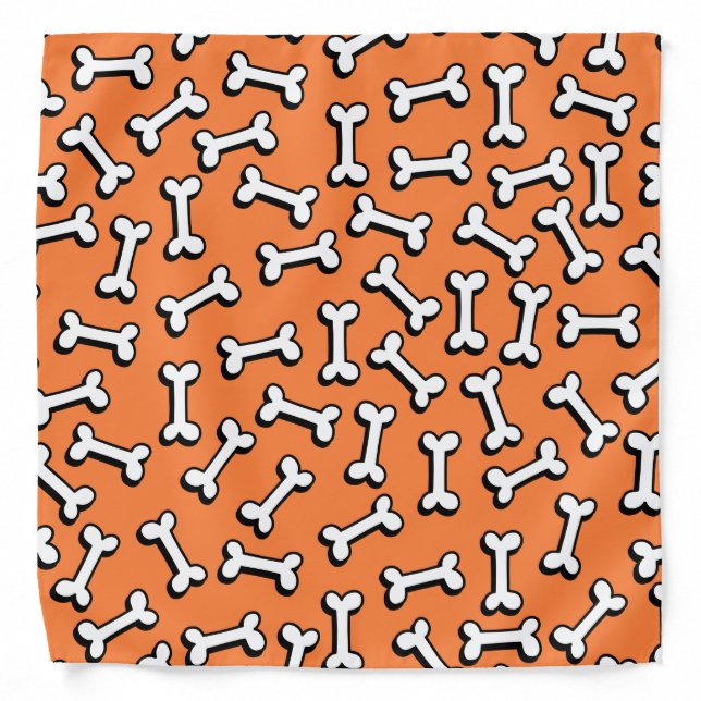 Modern Cute Dog Bone Pattern Add Your Name Bandana (Front)