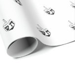 Modern cute Dreidel white black pattern Hanukkah Wrapping Paper<br><div class="desc">Modern cute Dreidel white and black pattern elegant Hanukkah gift Wrapping Paper.
Black dreidel pattern on white background.

Dreidel (a spinning top with four sides,  each inscribed with a letter of the Hebrew alphabet) 

This wrapping paper is great for Hanukkah,  Chanukah,  bar mitzvah,  bat mitzvah,  Shabbat and Jewish Holidays.</div>