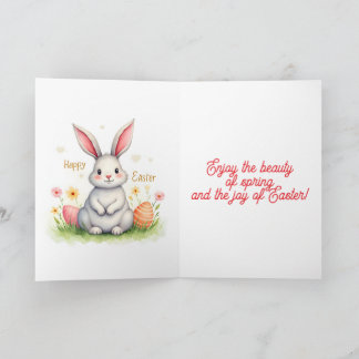 Modern Cute Easter Bunny And Eggs Collection Holiday Card