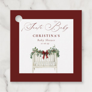 Modern Cute Elegant Santa Baby Baby Shower Favor Tags