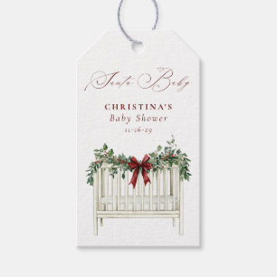 Modern Cute Elegant Santa Baby Baby Shower Gift Tags