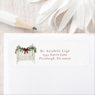 Modern Cute Elegant Santa Baby Baby Shower  Label