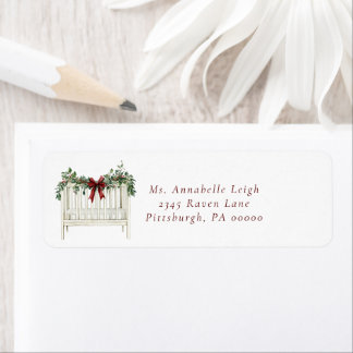 Modern Cute Elegant Santa Baby Baby Shower Label