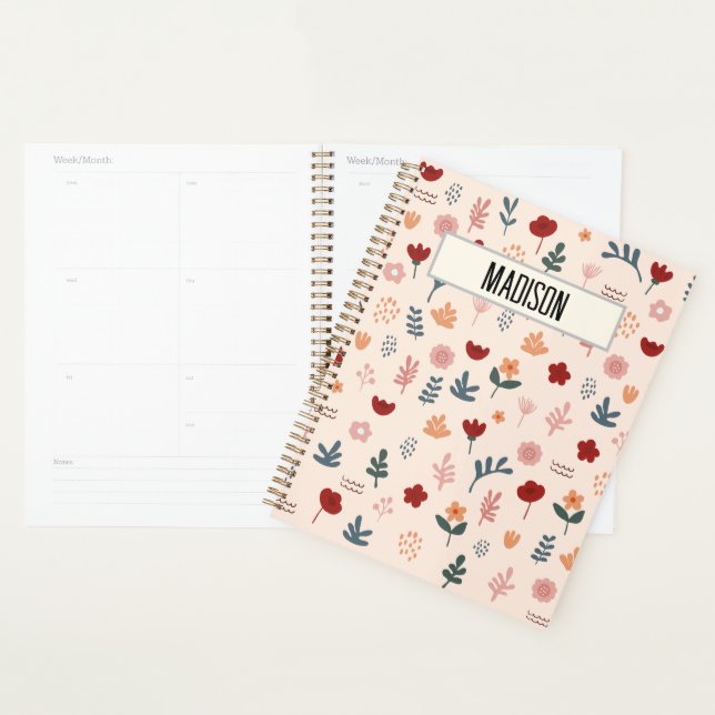 Modern Cute Esthetic Flower Pattern Planner (Display)
