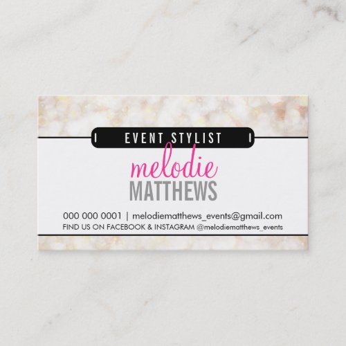 MODERN cute ethereal bokeh panel classy cream Business Card Template