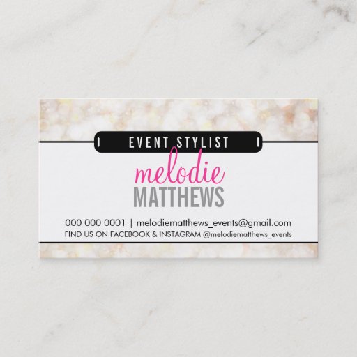 Customizable MODERN cute ethereal bokeh panel classy cream Business Card Template