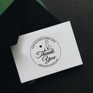 Modern Cute Fox  Thank You  Rubber Stamp