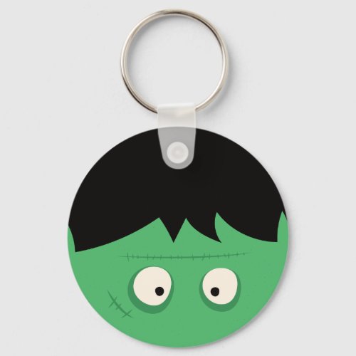 Modern Cute Frankenstein Monster Halloween Keychain