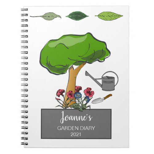 Modern cute garden gardening planner diary notebook