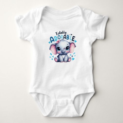 Modern cute girl elephant totally adorable baby bodysuit