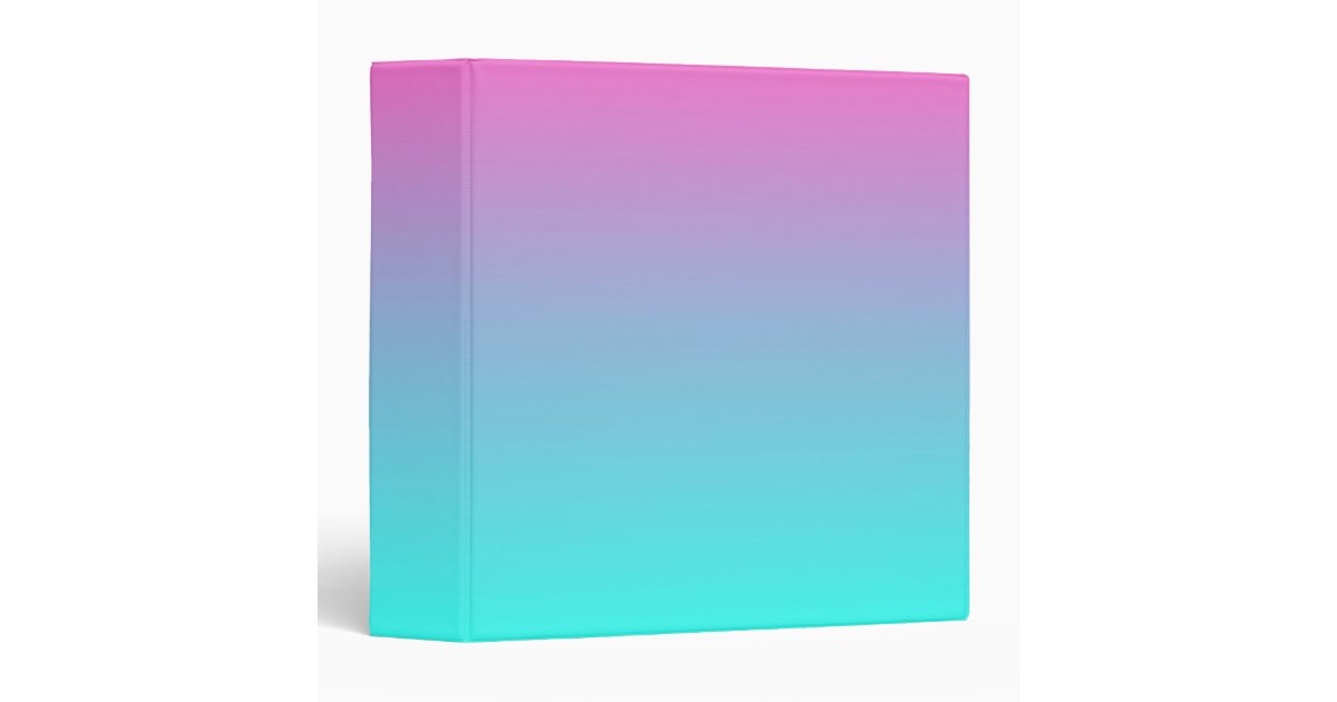 modern cute girly hot pink Fuchsia turquoise ombre Binder ...