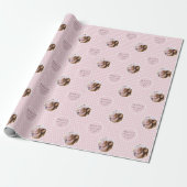 Modern Cute Girly Pink Christmas Wrapping Paper (Unrolled)