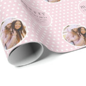 Modern Cute Girly Pink Christmas Wrapping Paper (Roll Corner)