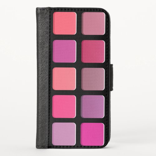 Modern Cute Girly Pink Makeup iPhone X Wallet Case