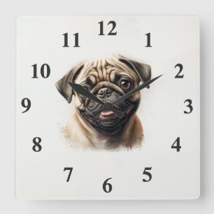 Modern Cute golden retriever Best Dog Mom Ever Square Wall Clock