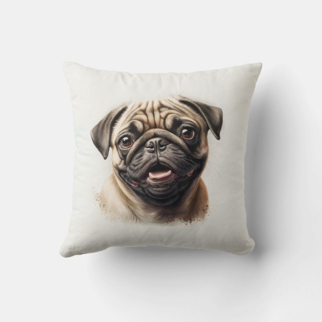 Modern Cute golden retriever Best Dog Mom Ever Throw Pillow (Back)