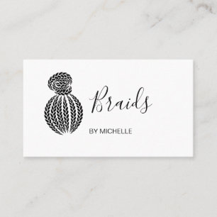 Modern Cute Hair Braider, hair Salon for Braids Business Card