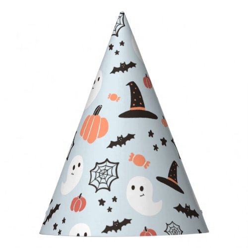 Modern Cute Halloween Blue Birthday Party Hat