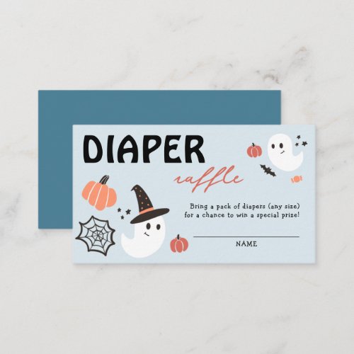 Modern Cute Halloween Diaper Raffle Baby Shower Enclosure Card