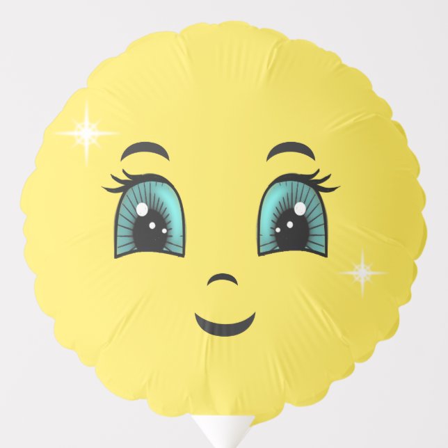 Modern Cute Happy Face Cartoon Balloon (Front)