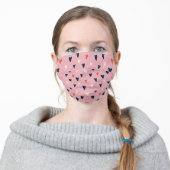 Modern Cute Hearts Pattern Adult Cloth Face Mask (Worn)