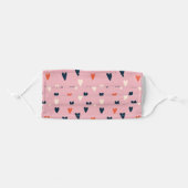 Modern Cute Hearts Pattern Adult Cloth Face Mask (Front, Folded)