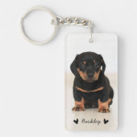 Modern Cute Hearts Personalized Two Photo | Black