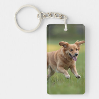 Modern Cute Hearts Personalized Two Photo Keychain