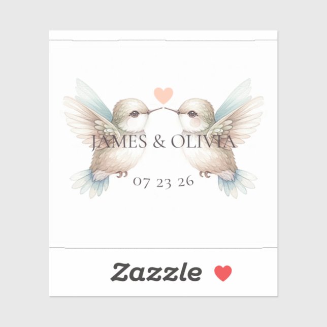 Modern Cute Hummingbird Sticker (Sheet)