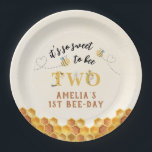 Modern Cute It’s so sweet to bee 2nd birthday Paper Plates<br><div class="desc">Modern cute it’s so sweet to bee 2nd birthday Paper Plates</div>
