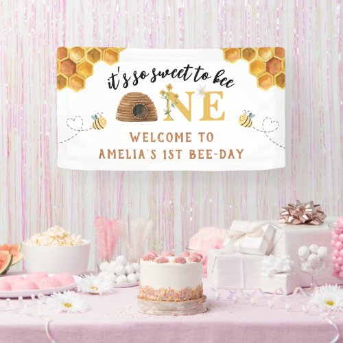 Modern Cute Its so sweet to bee first birthday Banner