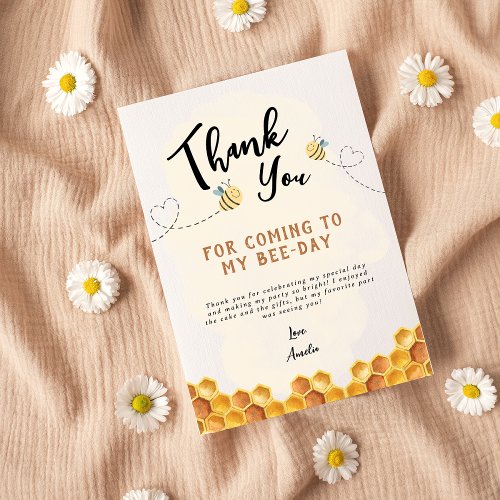 Modern Cute Its so sweet to bee first birthday Thank You Card
